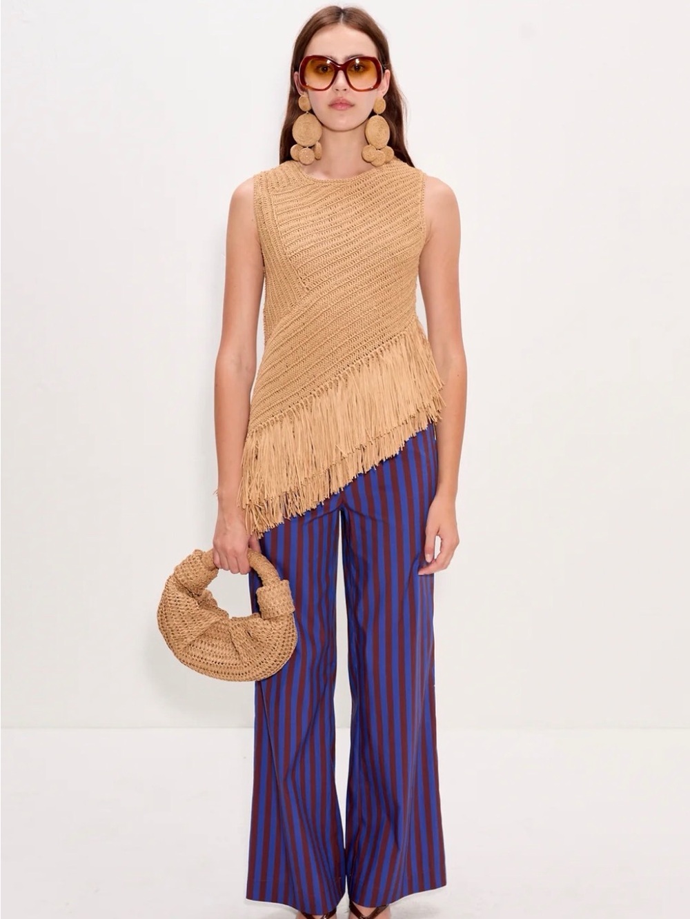 Simon Miller Asymmetric Fringed Knit Top — Camel NWT - Picture 2 of 6